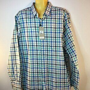 City Life Men's Aubainerie Green Blue Check Shirt - Size XL - Brand new!